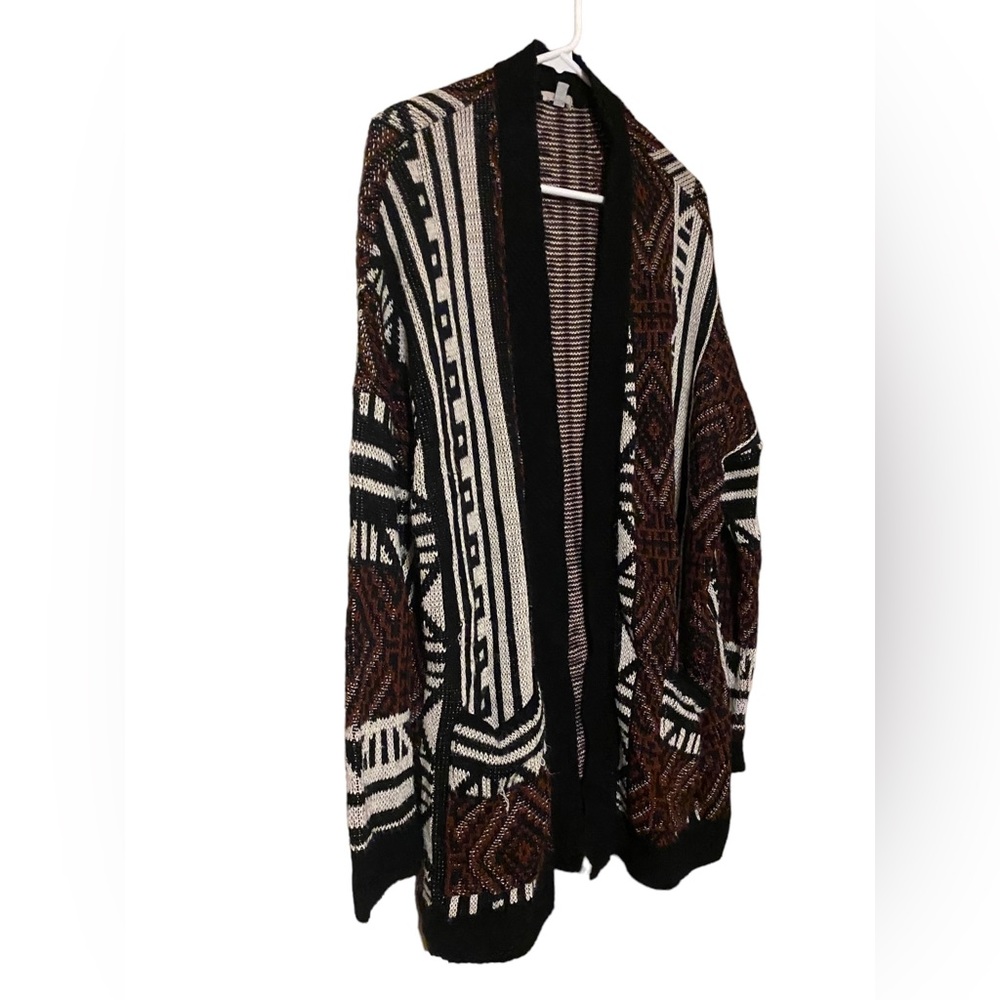 Ecote Urban Outfitter Open Front Cardigan Women Large Geometric Multicolor comfy - Picture 12 of 16